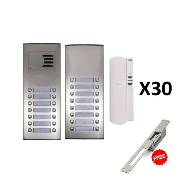إنتركوم صوتي 30 خط، أسباني من أوتا + هدية مهج كهربائي للباب (842-902G)