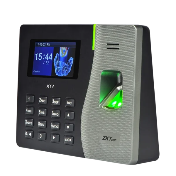 جهاز بصمه حضور وانصراف للشركات K14 من (ZKTeco) – ZKTeco K14 Fingerprint Time Attendance & Access Control Terminal (2.8″ TFT)