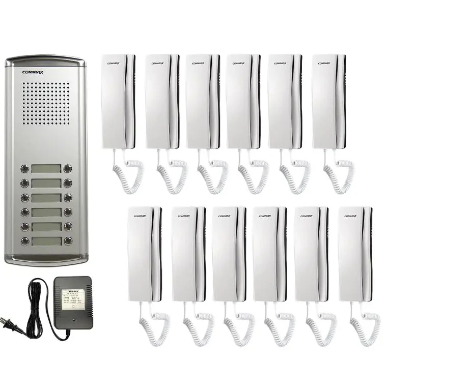 commax-12-apartment-building-audio-intercom-set-secure-door-phone-system-648187 مجموعة انتركم صوتي 12 شقة من كومماكس