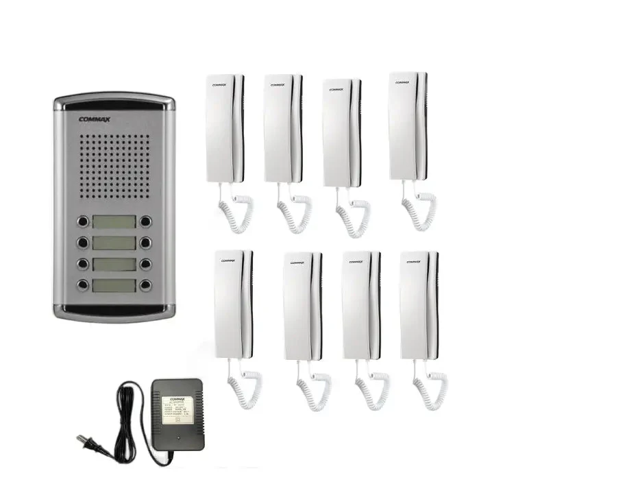 commax-8-apartment-building-audio-intercom-set-secure-door-phone-system-467072 انتركم كوماكس 8 خط 8 سماعة داخل المنيوم 12 فولت DP-SS/DR-8UM